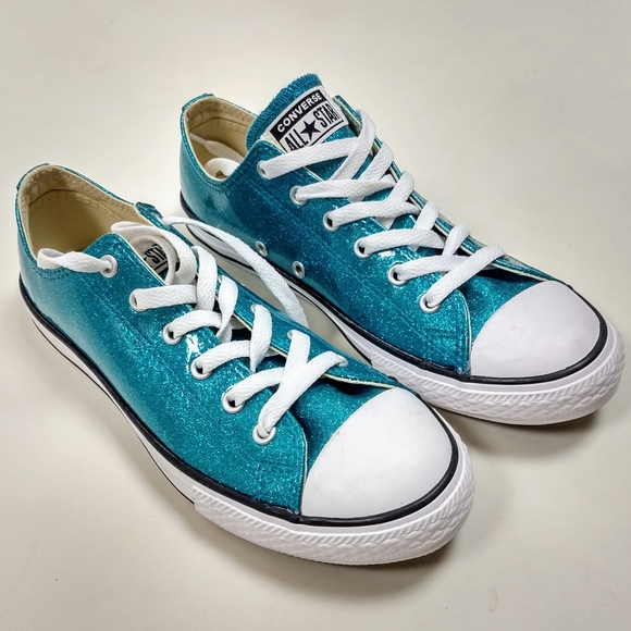 sparkly teal converse